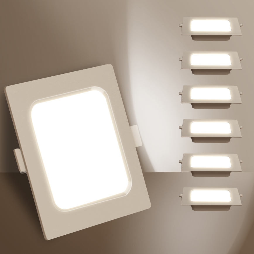 Aigostar - Luminária de Embutir LED 6W 230V 4000K 12x12 cm Branca