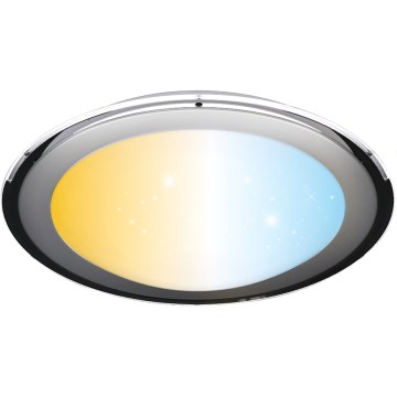 Aigostar - Luminária de teto LED regulável/60W/230V 2700-6500K diâmetro 52,7 cm cromada + controlo remoto