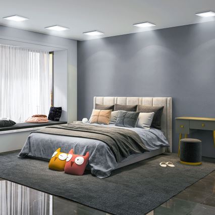 Aigostar - Luminária embutida LED/12W/230V 6500K 17,5x17,5 cm branca