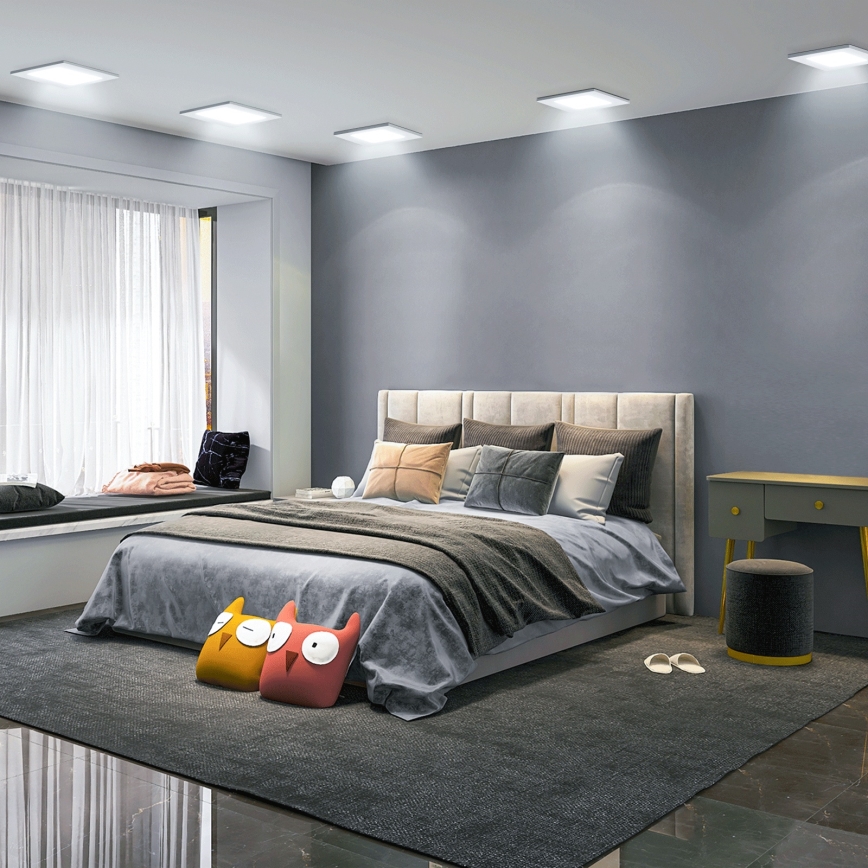 Aigostar - Luminária embutida LED/12W/230V 6500K 17,5x17,5 cm branca