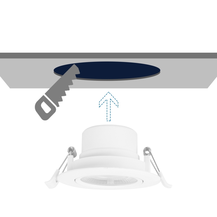 Aigostar - Luminária LED de Embutir LED/5W/230V 4000K diâmetro 8,5 cm branca
