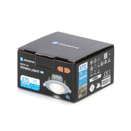 Aigostar - Luminária LED de Embutir LED/5W/230V 4000K diâmetro 8,5 cm branca