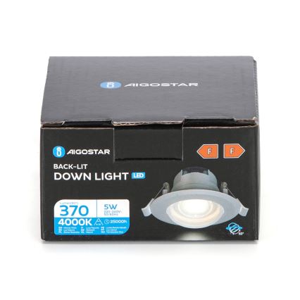 Aigostar - Luminária LED de Embutir LED/5W/230V 4000K diâmetro 8,5 cm branca