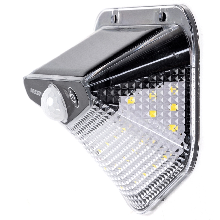 Aigostar - Luminária solar LED com sensor LED/3,7V 6500K 500 mAh IP65 preta