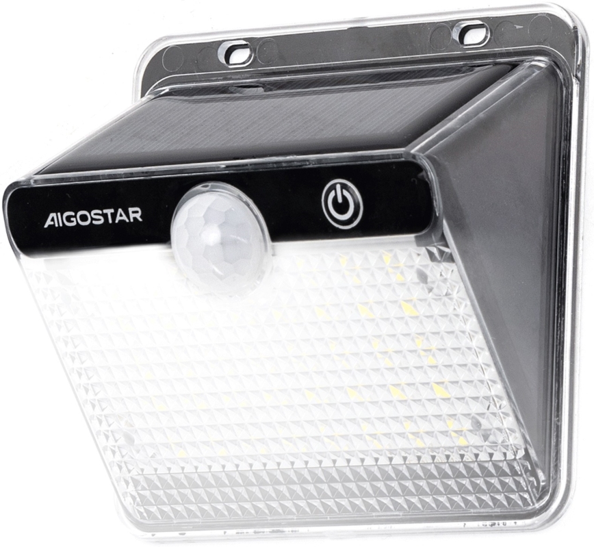 Aigostar - Luminária solar LED com sensor LED/3,7V 6500K 1200 mAh IP65 preta