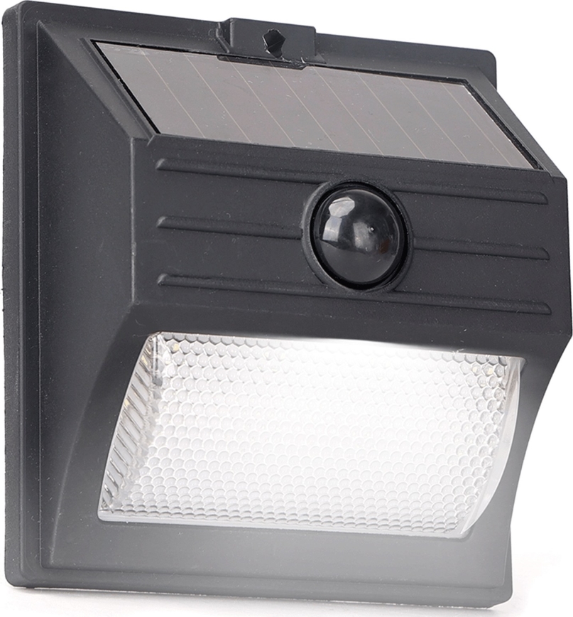 Aigostar - Luminária Solar LED com Sensor LED/3,7V 6500K 500 mAh IP65 Preta