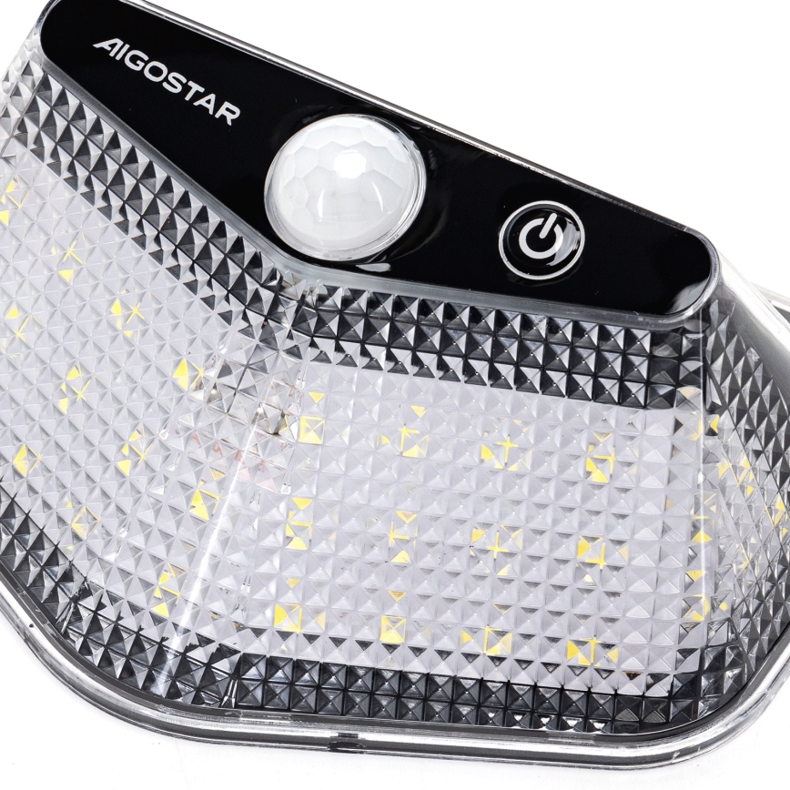 Aigostar - Luminária Solar LED com Sensor LED/3,7V 6500K 500 mAh IP65 preta