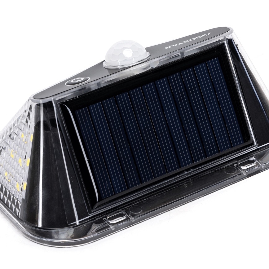 Aigostar - Luminária Solar LED com Sensor LED/3,7V 6500K 500 mAh IP65 preta