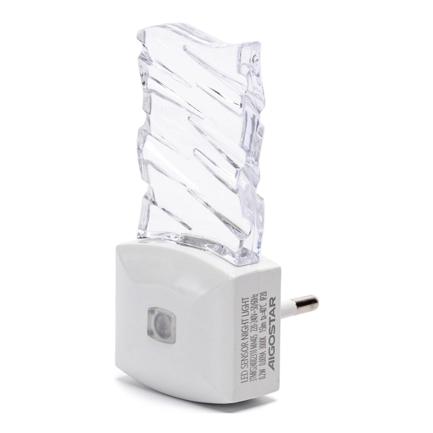Aigostar - Luz noturna LED com sensor de anoitecer LED/0,2W/230V 3000K