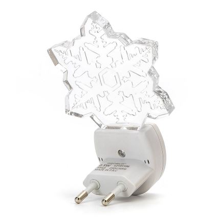 Aigostar -  Luz noturna LED RGB com sensor de anoitecer LED/0,5W/230V floco de neve