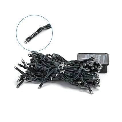 Aigostar - Luzes de Natal LED	solares 100xLED/8 funções 4x1m 800 mAh IP65 branco frio