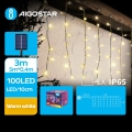 Aigostar - Luzes de Natal LED	solares 100xLED/8 funções 8x0,4m IP65 branco quente 800 mAh