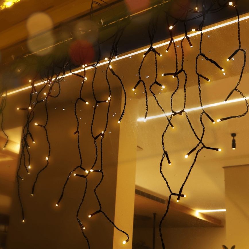 Aigostar - Luzes de Natal LED	solares 100xLED/8 funções 8x0,6m 800 mAh IP65 branco quente