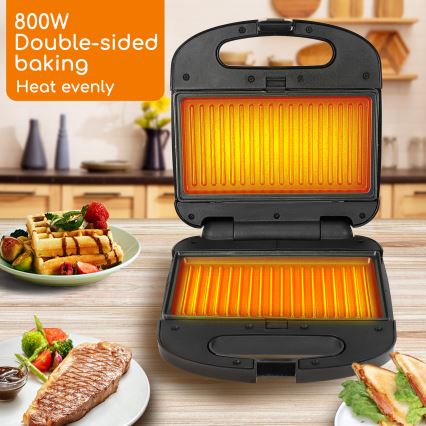 Aigostar - Máquina de fazer sandes 800W/230V preto