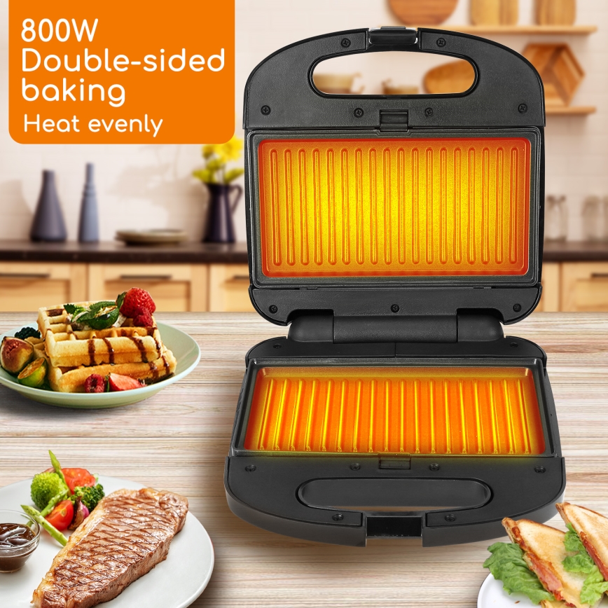 Aigostar - Máquina de fazer sandes 800W/230V preto