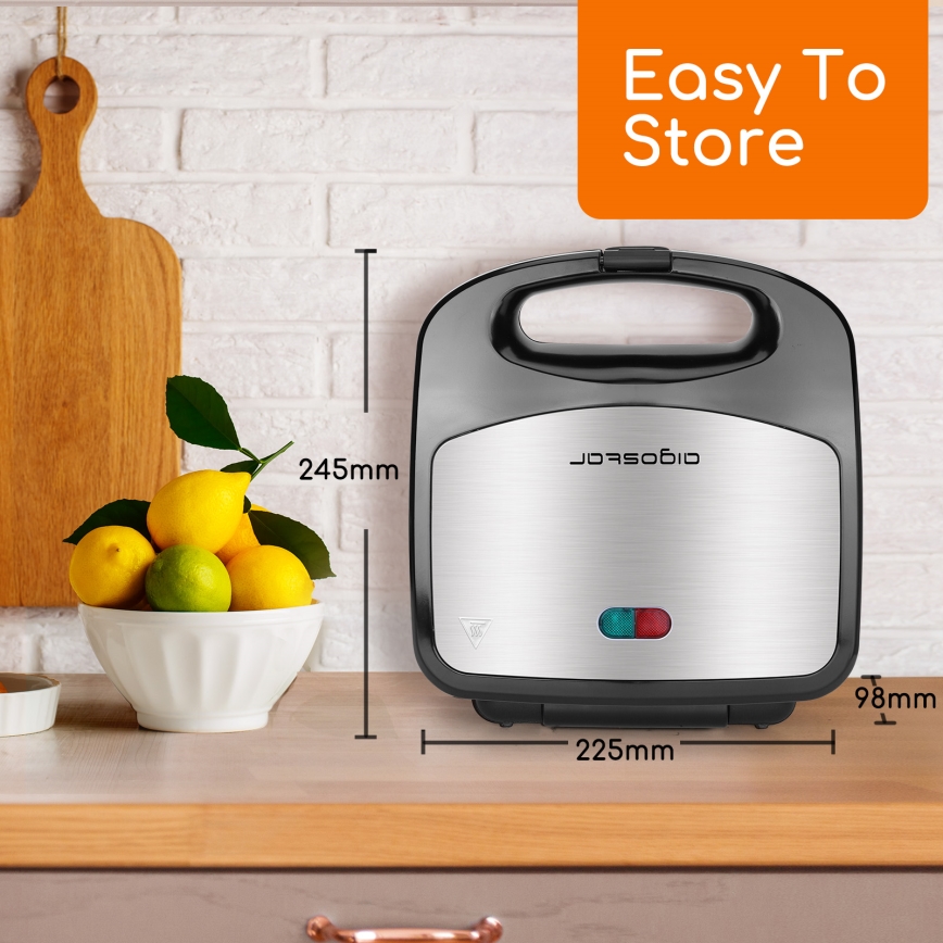 Aigostar - Máquina de fazer sandes 800W/230V preto