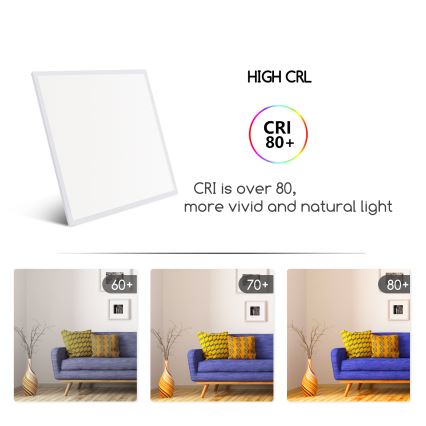 Aigostar - Painel de encastrar LED LED/40W/230V 6500K 60x60cm branco