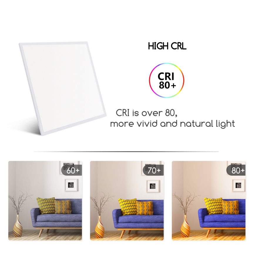 Aigostar - Painel de encastrar LED LED/40W/230V 6500K 60x60cm branco