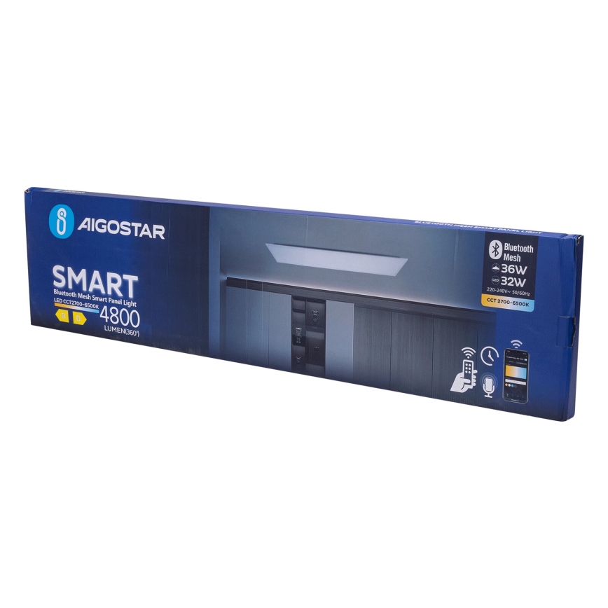 Aigostar - Painel embutido LED com regulação MESH LED/36W/230V 2700-6500K 120x30 cm
