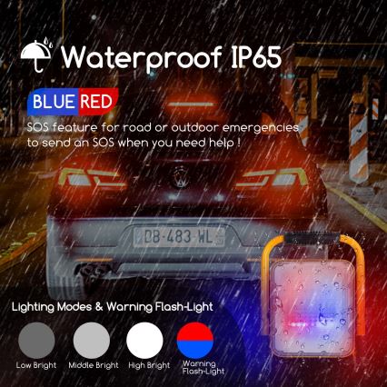 Aigostar - Projetor LED recarregável com regulação de intensidade LED/100W/5V 6500K IP65