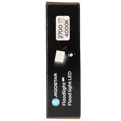 Aigostar - Refletor LED com sensor LED/30W/230V 4000K IP65
