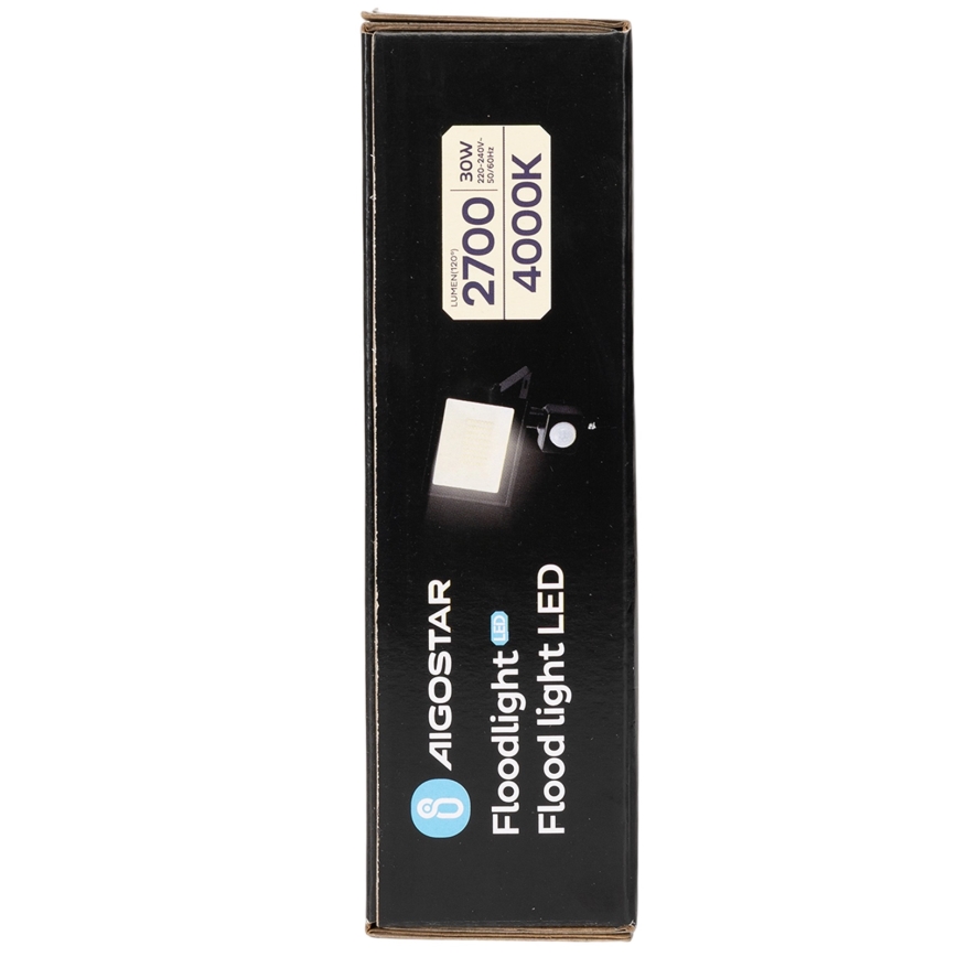 Aigostar - Refletor LED com sensor LED/30W/230V 4000K IP65