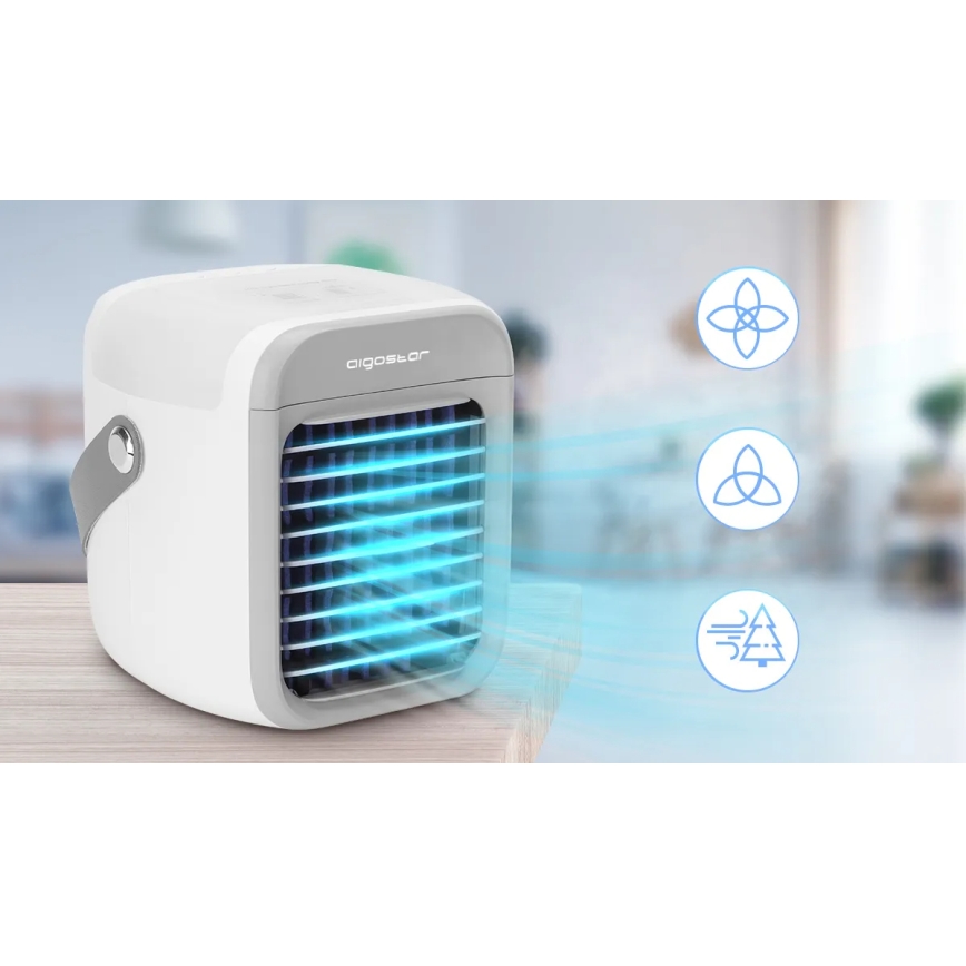 Aigostar - Refrigerador de ar portátil 8W/5V branco