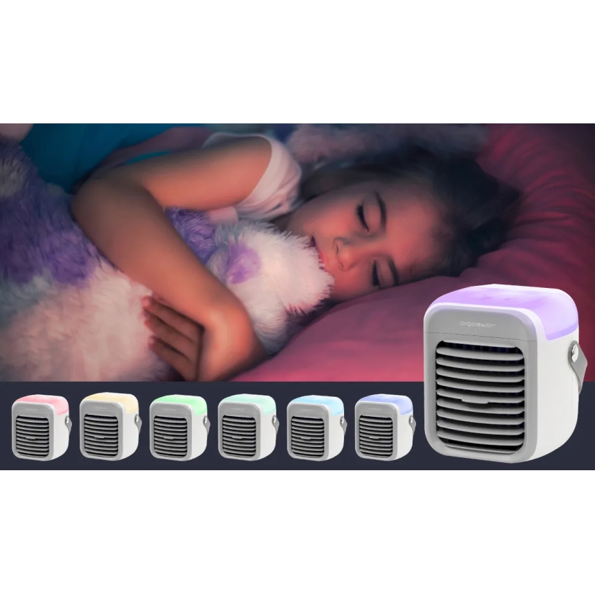 Aigostar - Refrigerador de ar portátil 8W/5V branco