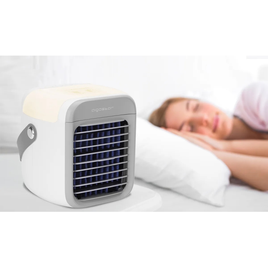 Aigostar - Refrigerador de ar portátil 8W/5V branco