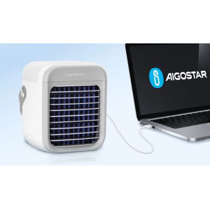 Aigostar - Refrigerador de ar portátil 8W/5V branco