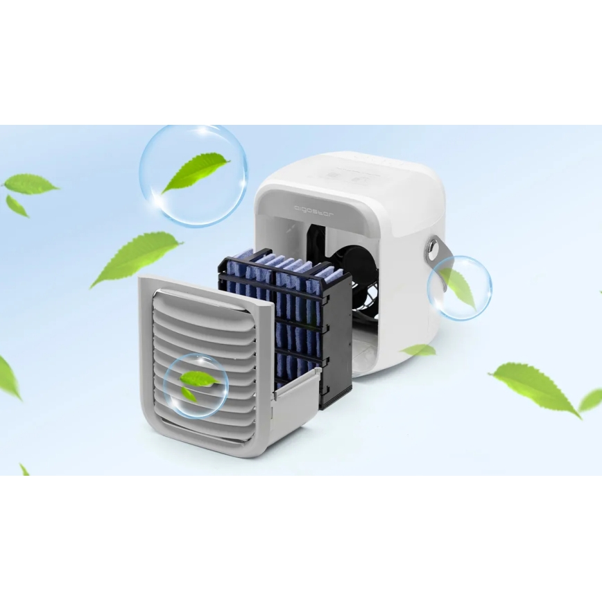 Aigostar - Refrigerador de ar portátil 8W/5V branco