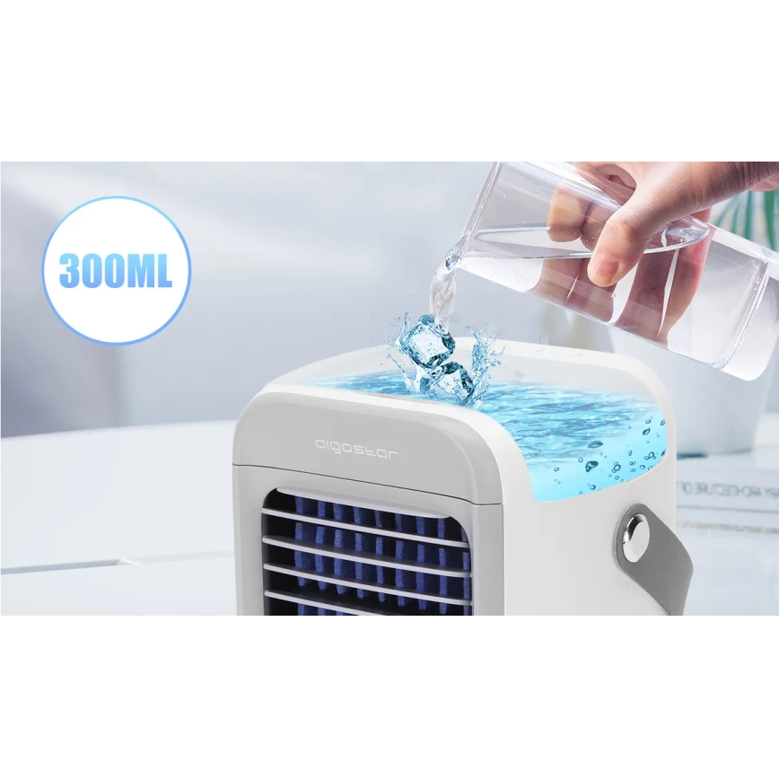 Aigostar - Refrigerador de ar portátil 8W/5V branco
