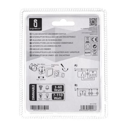 Aigostar - Regulador rotativo 110W/230V branco