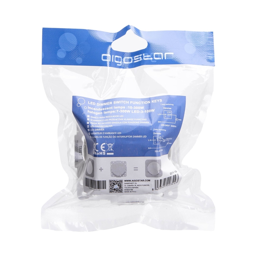 Aigostar - Regulador rotativo 300W/230V branco