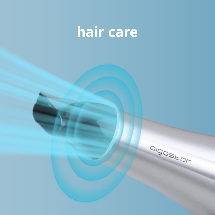 Aigostar - Secador de cabelo 2200W/230V prateado/preto