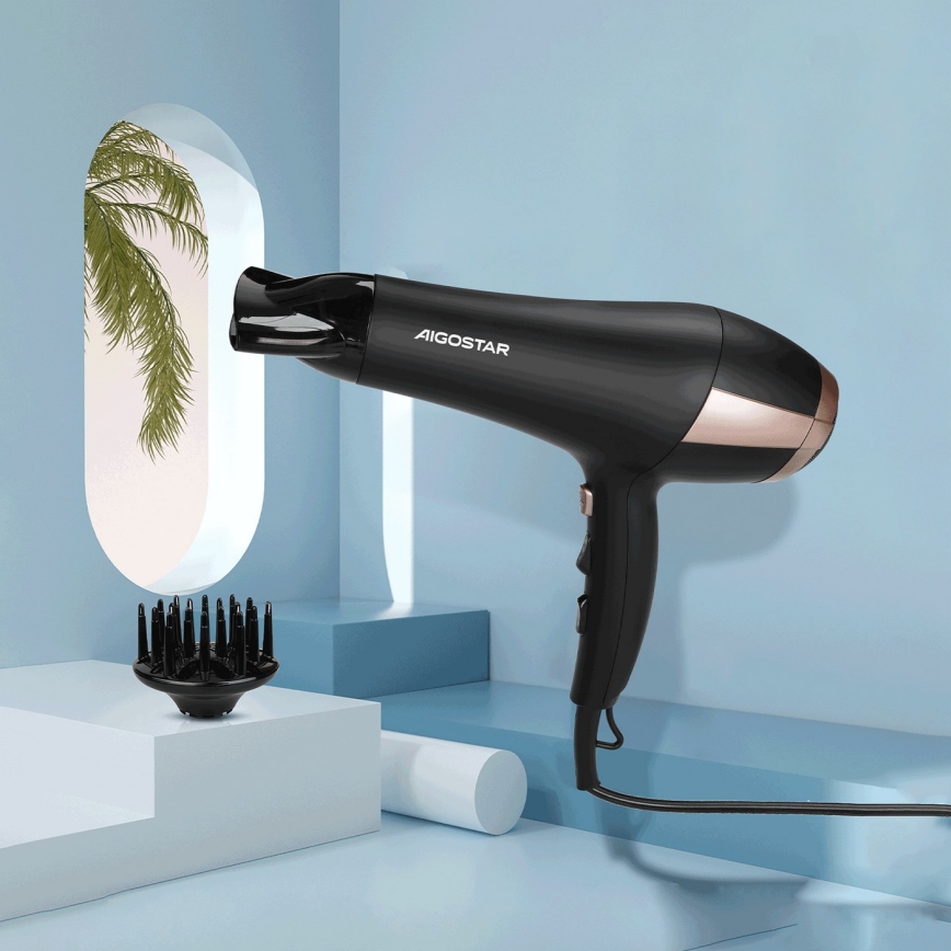 Aigostar - Secador de cabelo 2400W/230V preto