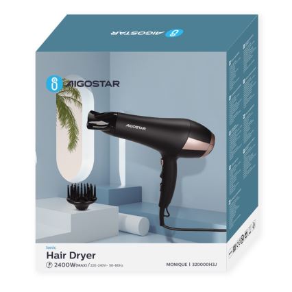 Aigostar - Secador de cabelo 2400W/230V preto