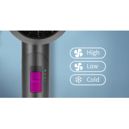 Aigostar - Secador de cabelo para viagens 1800W/230V roxo/preto