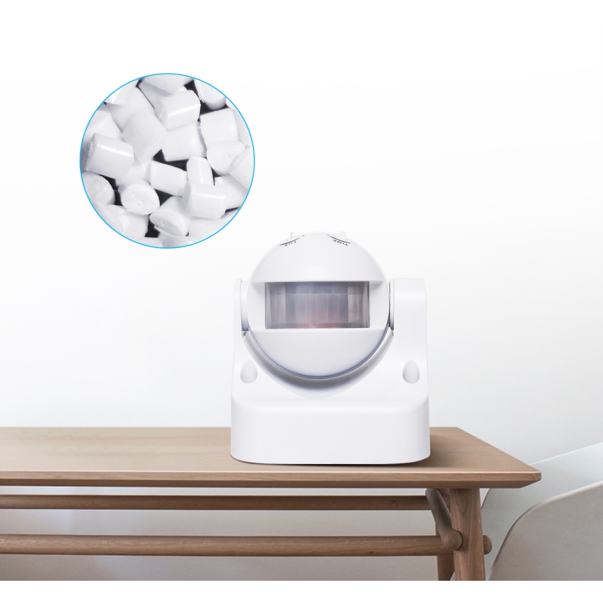 Aigostar - Sensor de movimento infravermelho para exteriores 230V IP44 branco