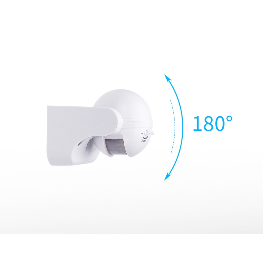 Aigostar - Sensor de movimento infravermelho para exteriores 230V IP44 branco