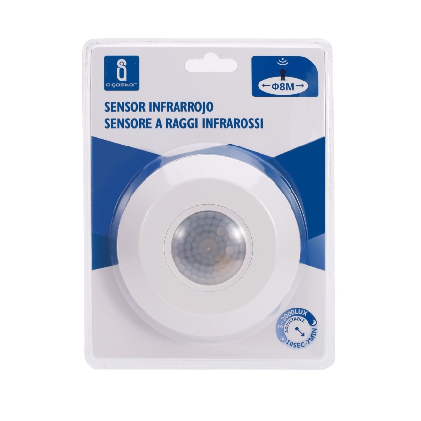 Aigostar - Sensor de movimento por infravermelhos 230V branco