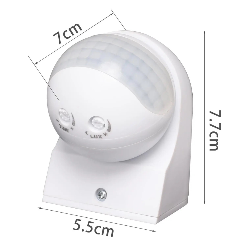 Aigostar - Sensor de movimento por infravermelhos para exterior 230V IP44 branco