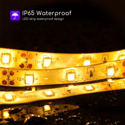 Aigostar - Tira exterior LED com regulação 5m LED/18W/12/230V 3000K IP65