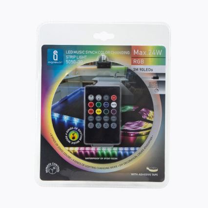 Aigostar - Tira exterior LED RGB com regulação 3m LED/24W/12/230V IP65 + controlo remoto