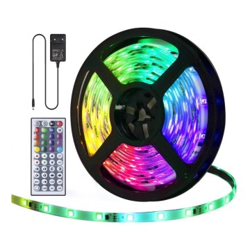 Aigostar - Tira exterior LED RGB com regulação 5m LED/24W/12/230V IP65 + controlo remoto
