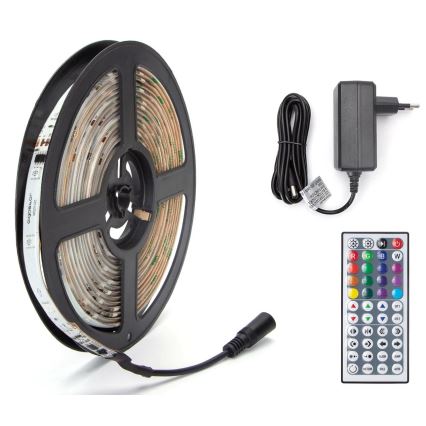 Aigostar - Tira exterior LED RGB com regulação 5m LED/24W/12/230V IP65 + controlo remoto