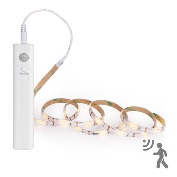 Aigostar - Tira LED com regulação e sensor 1m LED/2W/4xAAA 3000K IP65