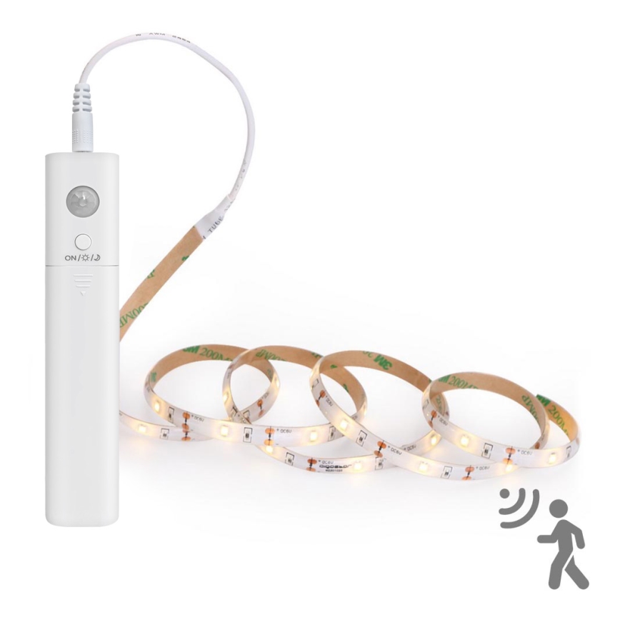 Aigostar - Tira LED com regulação e sensor 1m LED/2W/4xAAA 3000K IP65