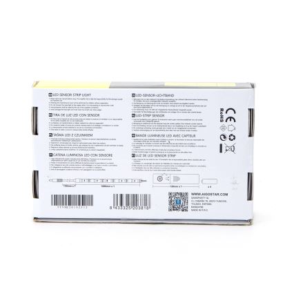 Aigostar - Tira LED com regulação e sensor 1m LED/2W/4xAAA 3000K IP65