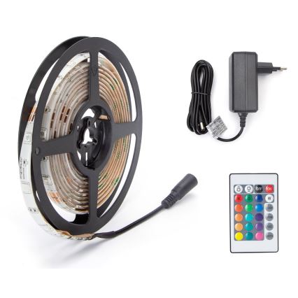 Aigostar - Tira LED RGB com regulação 3m LED/24W/12/230V IP65 + controlo remoto